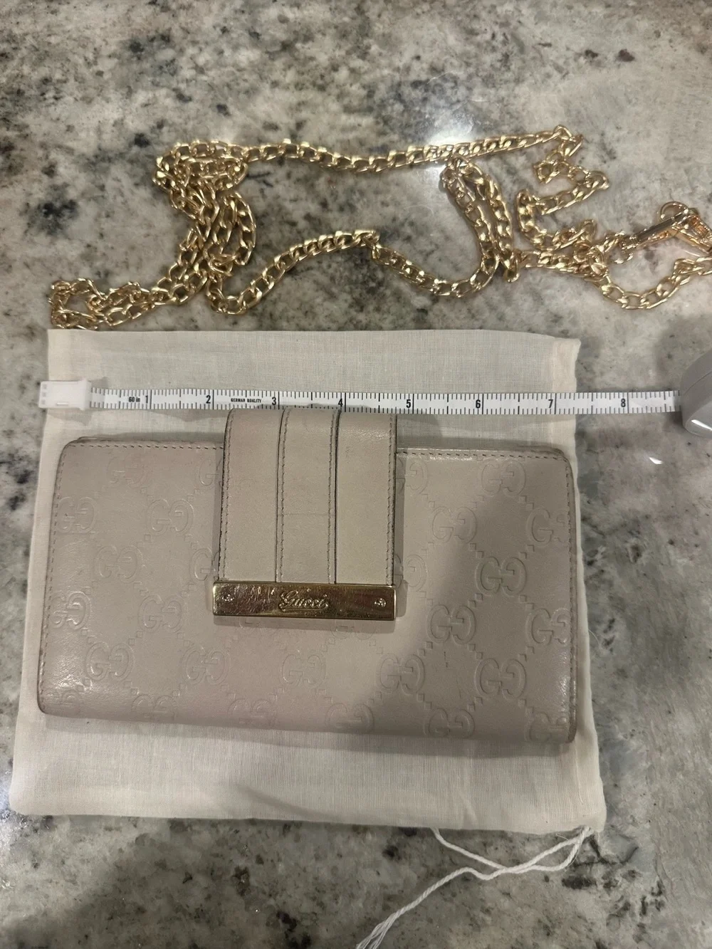 Gucci Embossed GG Leather Long Wallet in off-white with COA and Dust Bag - Picture 7 of 8